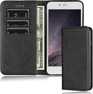 FROLAN for iPhone SE 3/2 (2022/2020 Edition), iPhone 8/7 Wallet Case 4.7 Inch with Card Holder, Premium PU Leather Credit Slot Strong Magnetic Flip Folio Drop Protection Shockproof Cover - Black